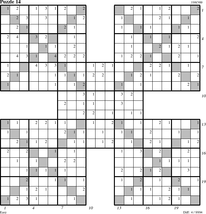 Step-by-Step Instructions for Puzzle 14 with all 4 steps marked