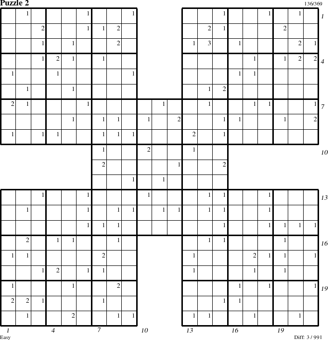 Step-by-Step Instructions for Puzzle 2 with all 3 steps marked