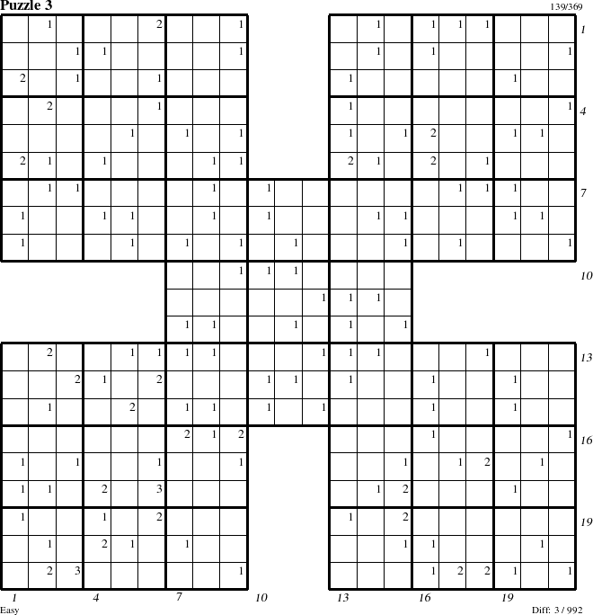 Step-by-Step Instructions for Puzzle 3 with all 3 steps marked