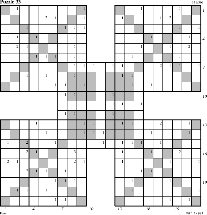 Step-by-Step Instructions for Puzzle 33 with all 3 steps marked