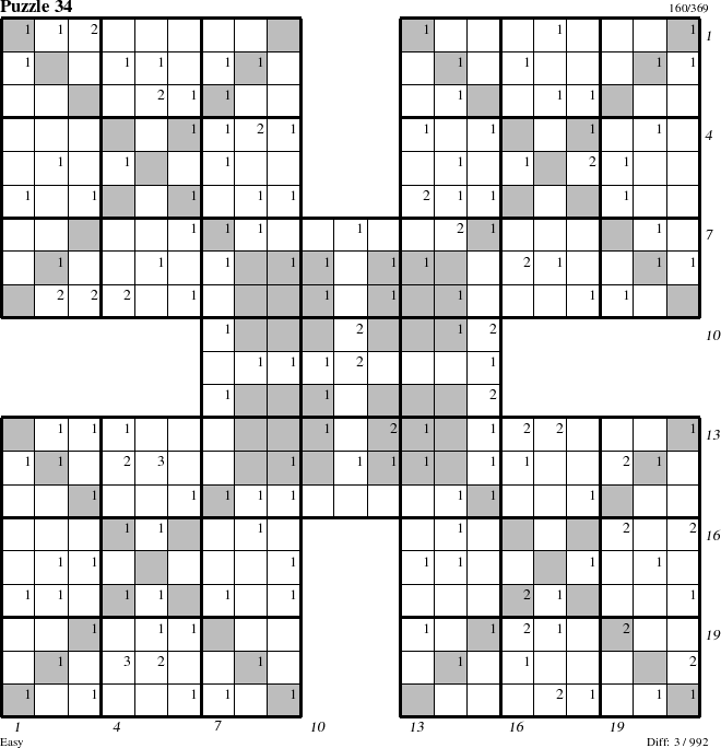 Step-by-Step Instructions for Puzzle 34 with all 3 steps marked