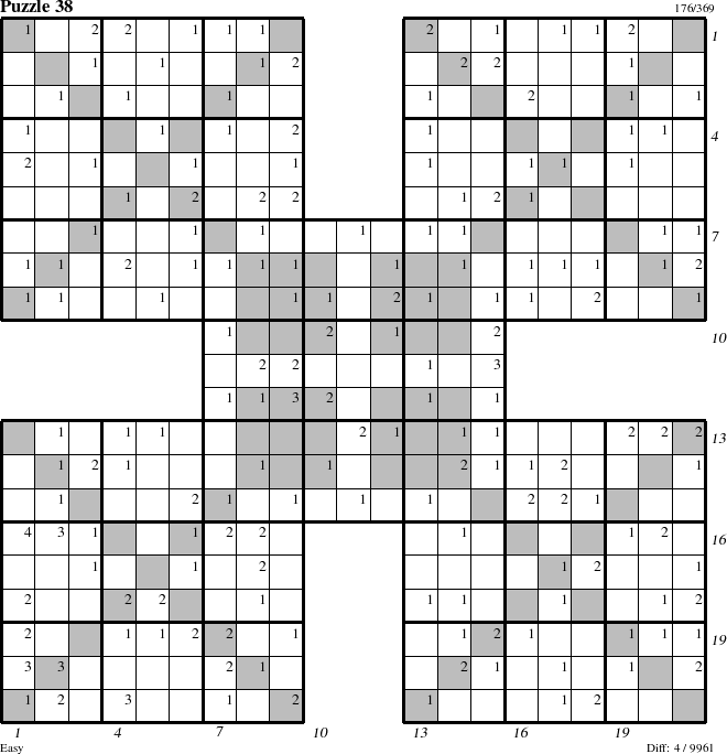 Step-by-Step Instructions for Puzzle 38 with all 4 steps marked