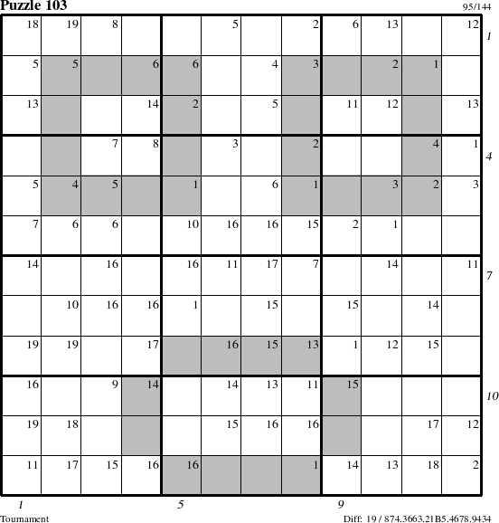 Step-by-Step Instructions for Puzzle 103 with all 19 steps marked