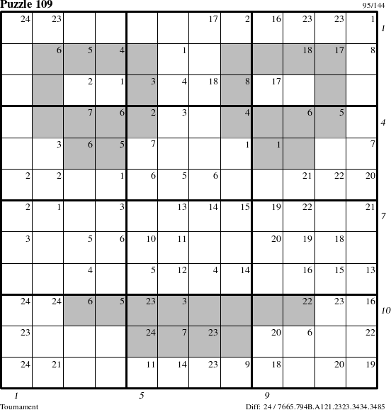 Step-by-Step Instructions for Puzzle 109 with all 24 steps marked