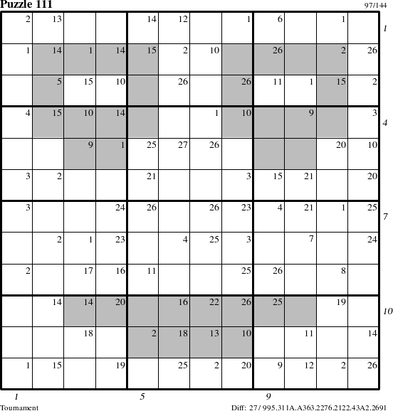 Step-by-Step Instructions for Puzzle 111 with all 27 steps marked