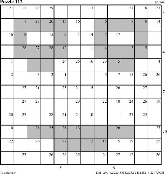 Step-by-Step Instructions for Puzzle 112 with all 29 steps marked