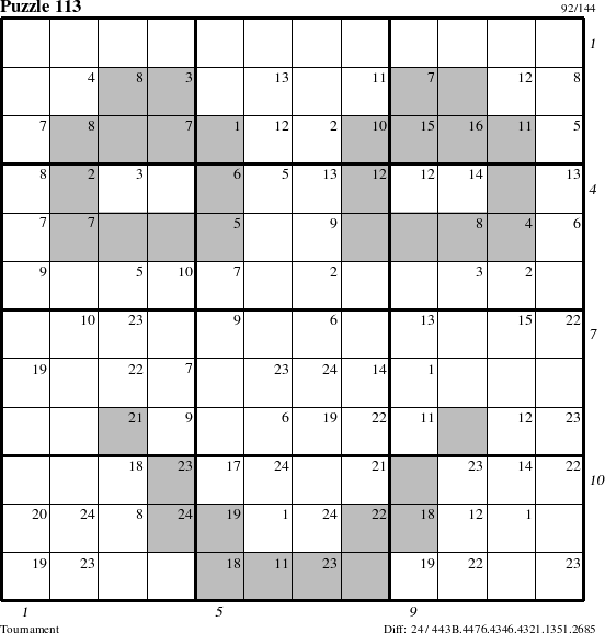 Step-by-Step Instructions for Puzzle 113 with all 24 steps marked