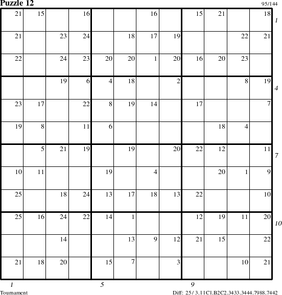 Step-by-Step Instructions for Puzzle 12 with all 25 steps marked