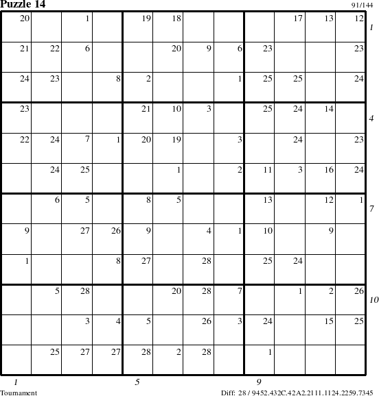 Step-by-Step Instructions for Puzzle 14 with all 28 steps marked