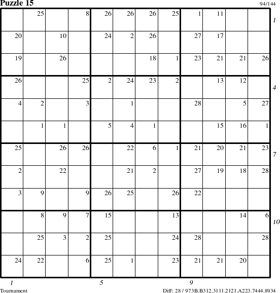 Step-by-Step Instructions for Puzzle 15 with all 28 steps marked