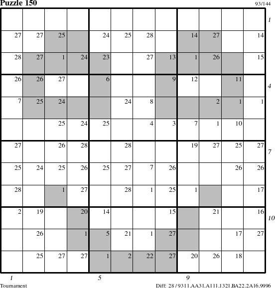 Step-by-Step Instructions for Puzzle 150 with all 28 steps marked