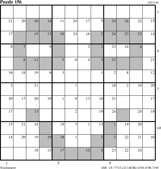 Step-by-Step Instructions for Puzzle 156 with all 24 steps marked