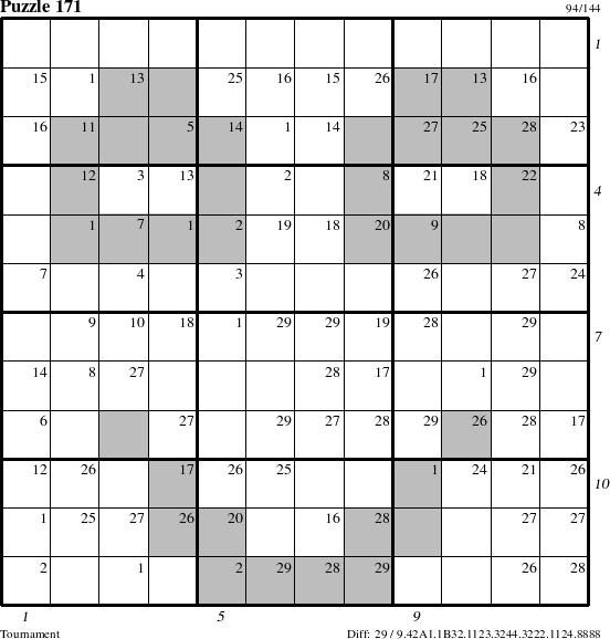 Step-by-Step Instructions for Puzzle 171 with all 29 steps marked