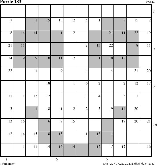 Step-by-Step Instructions for Puzzle 183 with all 22 steps marked