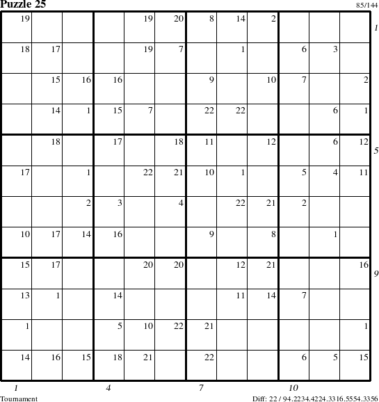 Step-by-Step Instructions for Puzzle 25 with all 22 steps marked