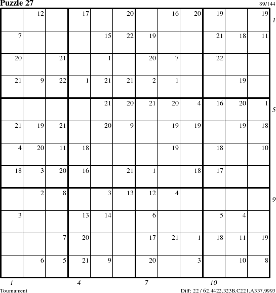 Step-by-Step Instructions for Puzzle 27 with all 22 steps marked