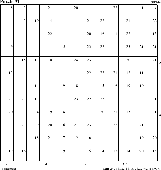 Step-by-Step Instructions for Puzzle 31 with all 24 steps marked