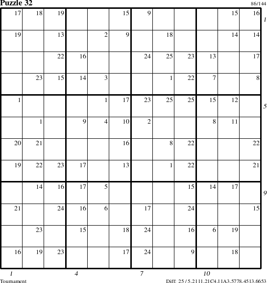 Step-by-Step Instructions for Puzzle 32 with all 25 steps marked