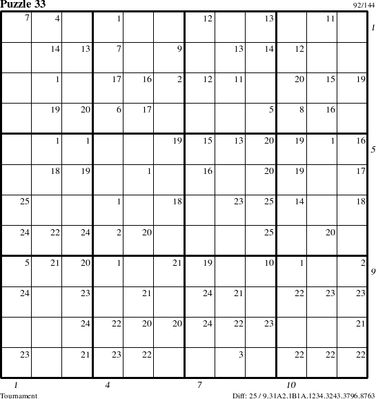 Step-by-Step Instructions for Puzzle 33 with all 25 steps marked