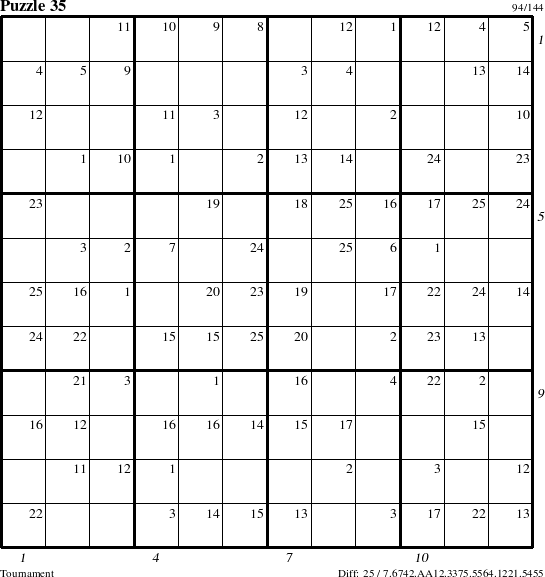 Step-by-Step Instructions for Puzzle 35 with all 25 steps marked