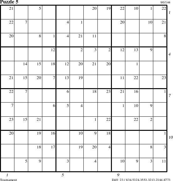 Step-by-Step Instructions for Puzzle 5 with all 23 steps marked