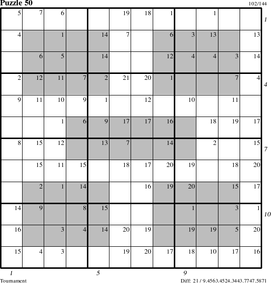 Step-by-Step Instructions for Puzzle 50 with all 21 steps marked