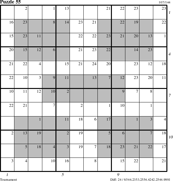 Step-by-Step Instructions for Puzzle 55 with all 24 steps marked