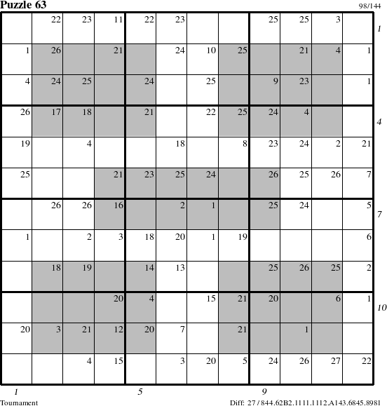 Step-by-Step Instructions for Puzzle 63 with all 27 steps marked