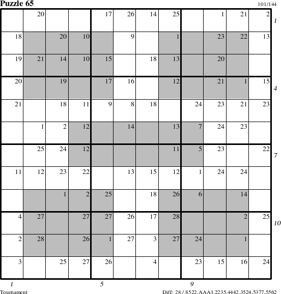 Step-by-Step Instructions for Puzzle 65 with all 28 steps marked