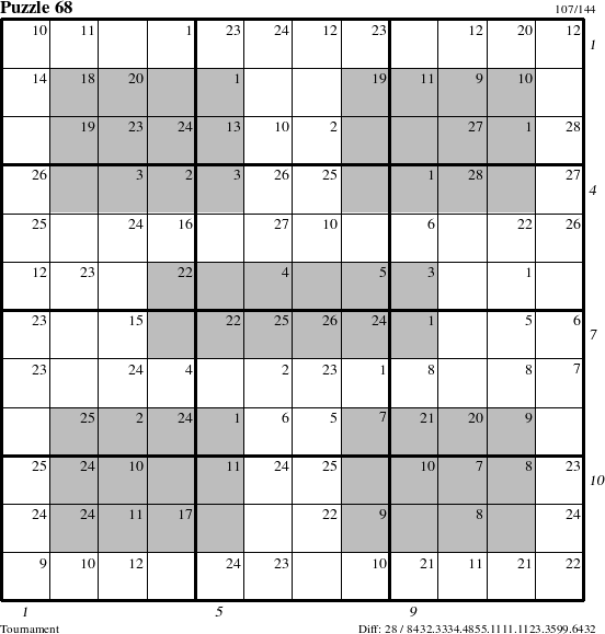 Step-by-Step Instructions for Puzzle 68 with all 28 steps marked