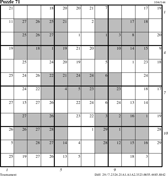 Step-by-Step Instructions for Puzzle 71 with all 29 steps marked