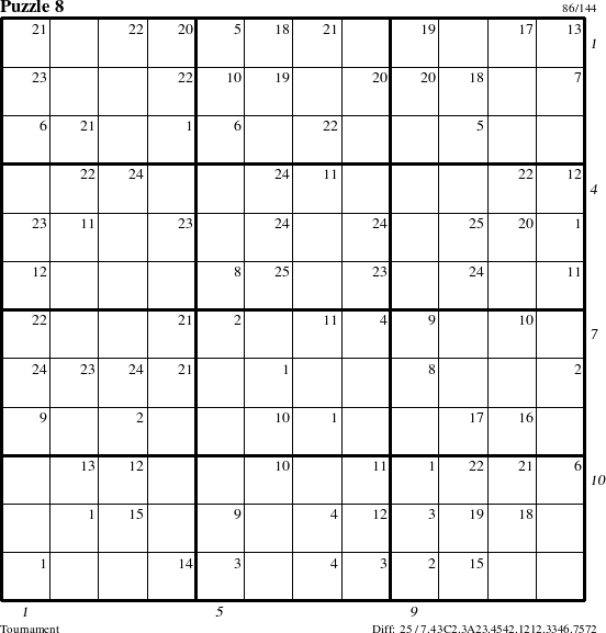 Step-by-Step Instructions for Puzzle 8 with all 25 steps marked