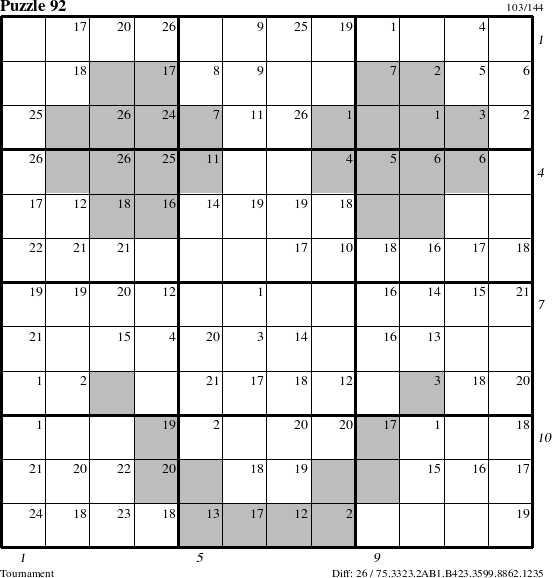 Step-by-Step Instructions for Puzzle 92 with all 26 steps marked