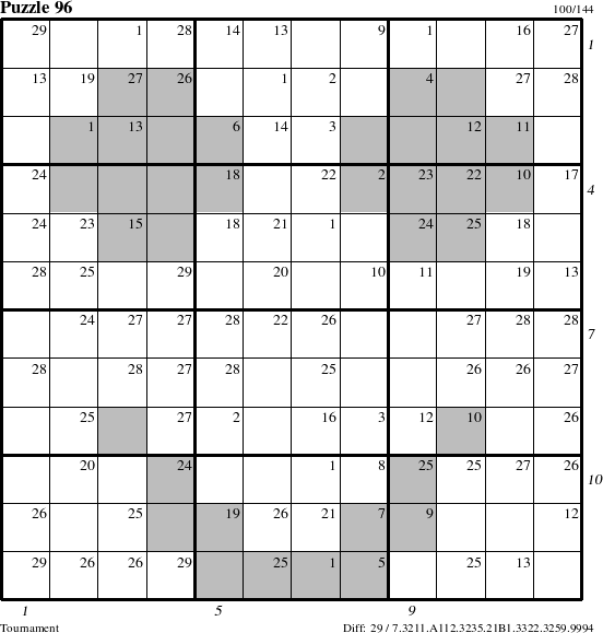 Step-by-Step Instructions for Puzzle 96 with all 29 steps marked