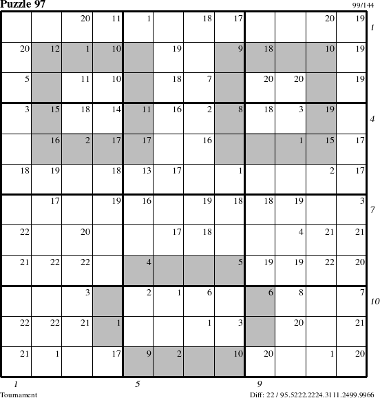 Step-by-Step Instructions for Puzzle 97 with all 22 steps marked