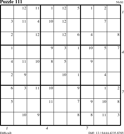 Step-by-Step Instructions for Puzzle 111 with all 12 steps marked