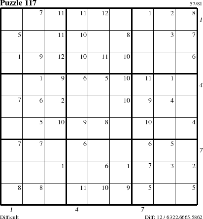 Step-by-Step Instructions for Puzzle 117 with all 12 steps marked