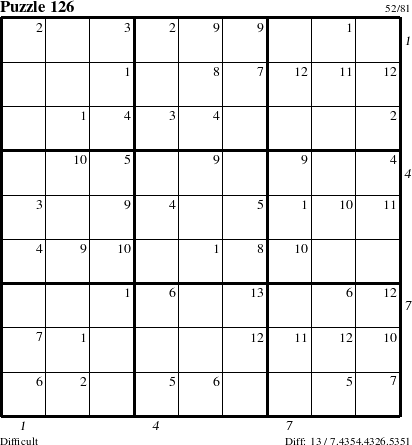 Step-by-Step Instructions for Puzzle 126 with all 13 steps marked