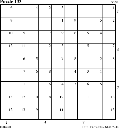 Step-by-Step Instructions for Puzzle 133 with all 13 steps marked