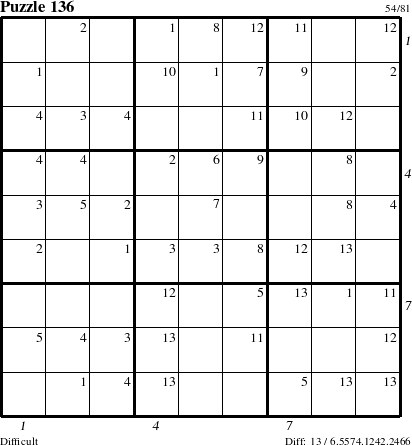 Step-by-Step Instructions for Puzzle 136 with all 13 steps marked