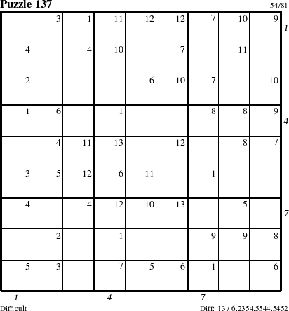 Step-by-Step Instructions for Puzzle 137 with all 13 steps marked