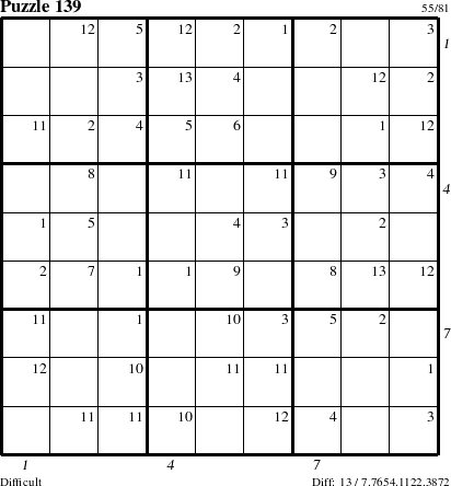 Step-by-Step Instructions for Puzzle 139 with all 13 steps marked