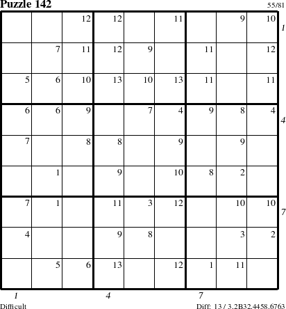 Step-by-Step Instructions for Puzzle 142 with all 13 steps marked