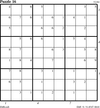 Step-by-Step Instructions for Puzzle 16 with all 9 steps marked