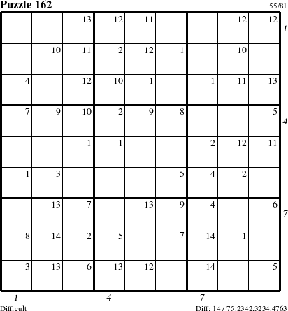 Step-by-Step Instructions for Puzzle 162 with all 14 steps marked