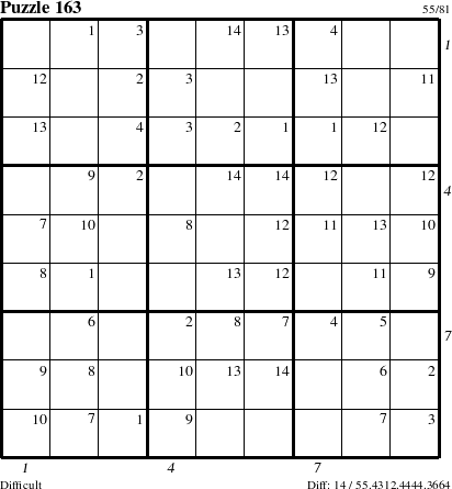 Step-by-Step Instructions for Puzzle 163 with all 14 steps marked