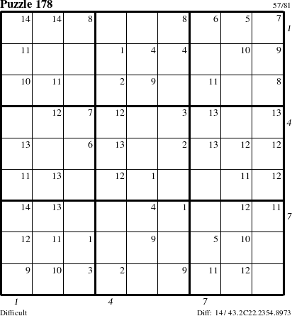 Step-by-Step Instructions for Puzzle 178 with all 14 steps marked