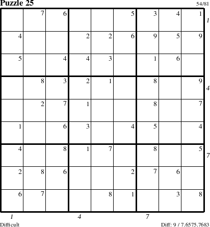 Step-by-Step Instructions for Puzzle 25 with all 9 steps marked