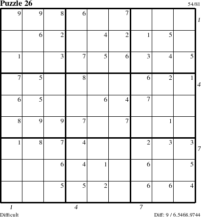 Step-by-Step Instructions for Puzzle 26 with all 9 steps marked