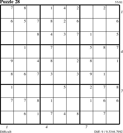 Step-by-Step Instructions for Puzzle 28 with all 9 steps marked